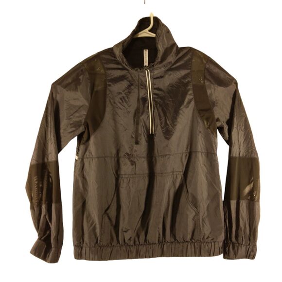 Fabletics Ziva jacket womens M Medium black nylon 1/4 zip mock neck long sleeve - Picture 1 of 8